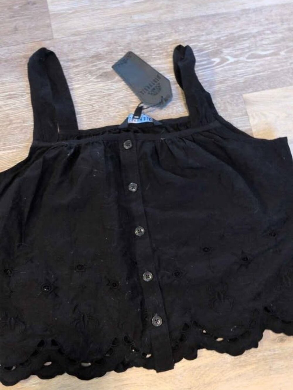 Disturbia Faun Cotton Broderie Hem Cami Top size us new